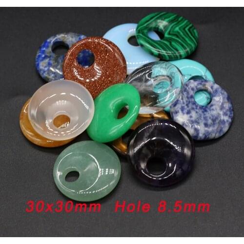 1Pcs Natural Stone Turquoises Amethysts Pendants Big Hole Loose Beads for DIY Necklace Earring Jewelry Making Party Gift