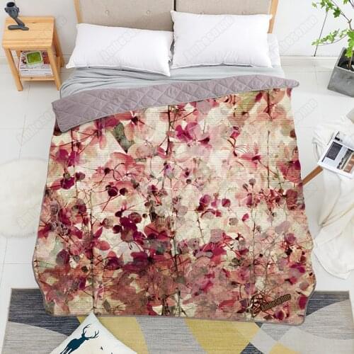 Grunge Pink Blossom Print Home Sofa Cover Quilt Queen Size Kids Adult Warm Blankets for Beds Soft Sofa Outdoor Camping Quilts