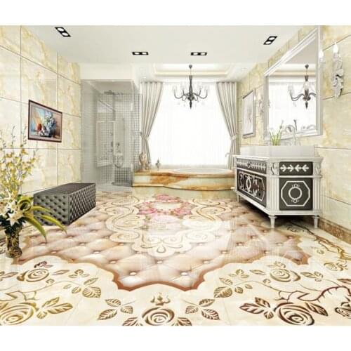 Custom self adhesive flooring wallpaper bathroom living room, bedroom wallpaper nordic style vinyl floor 3D New decoration