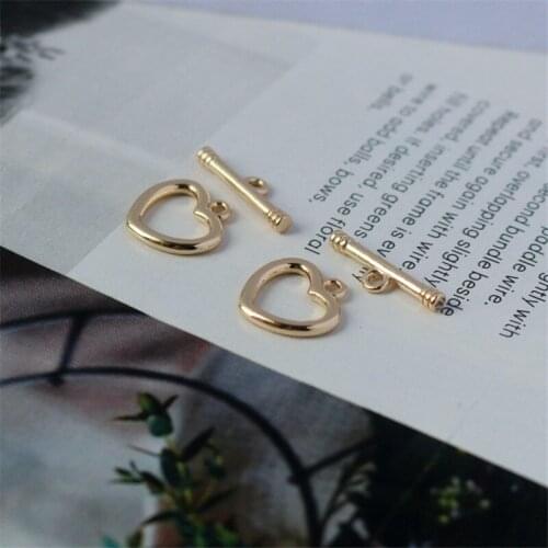 Gold Plated Love Heart Toggle Clasps OT Clasps Connectors For DIY Bracelet Necklace Jewelry Findings Making Accessorie
