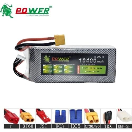 Collision Avoidance 2s 3s 4s 6s 10400mah MAX 60C 7.4v 11.1v 14.8v 22.2v Rechargeable Batterry For RC Car Boat Drones Spare Part