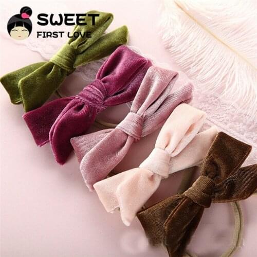 2019 Princess Kids Girl Baby Hair Ring Rope Velvet Bowknot Holder Elastic Colorful Band Ring Children Girl Headwear 8 Colors