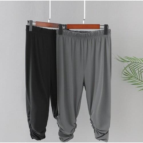 Womens Clothing Harem Pants Plus Size 2021 Summer Wear New Show Thin Loose Elastic Leg Opening Fold Drawstring Cropped Trousers