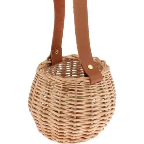 Rustic Handmade Woven Storage Basket Farmhouse Flower Vase Potted Container