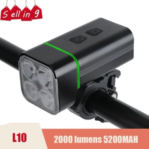 5200Mah Bike Light Bicycle Lighting 2000 Lumen Flashlight Usb Light Bike Front Flashlight For Bicycle Lights Bike Accessories