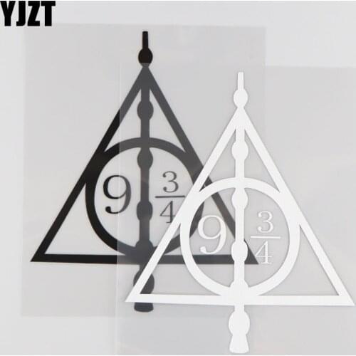 YJZT 13.6CM*16.9CM Creative Car Sticker Vinyl Decal JDM 9 3/4 Fun Black/Silver 4A-0107