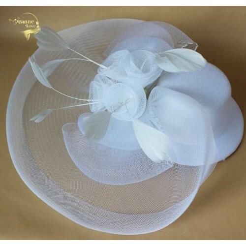 Wedding Hats For Women Vintage Net Bridal Hats Black White Wedding Accessorie Brides Fascinator Sinamay Wedding Birdcage Veil
