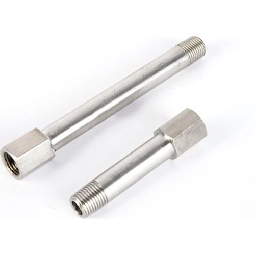 1/8" 1/4" BSP Male To Female Thread 304 Stainless Steel Long Nipple Mold Pipe Fitting Molding Adapter Coupler Connector
