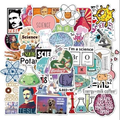10/30 / 50PCS Laboratory Physics and Chemistry Cartoon Graffiti Car Helmet Notebook Luggage Guitar Waterproof Sticker Wholesale