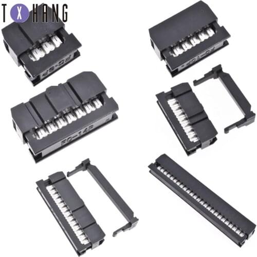 10PCS 2.54mm Pitch 2x5 Pin 10 Pin IDC Female Header Socket Connector FC-6P FC-10P FC-14P FC-16P FC-26P FC-50P