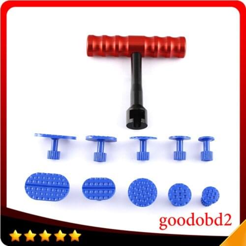 10pcs Glue Pulling Tabs + 1pc T-Bar Dent Lifter Car Paintless Dent Repair Tools Set Auto Dent Removal Tools Tbar
