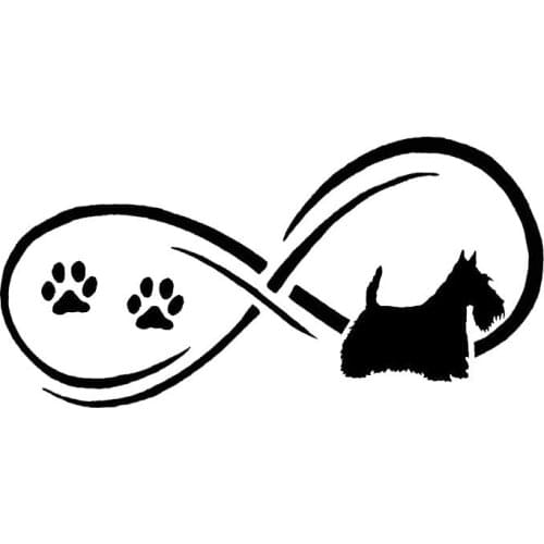 17*8.4CM Scotty Scottish Terrier Dog Car Stickers Creative Vinyl Decal Car Styling Truck Decoration Black/Silver S1-0790