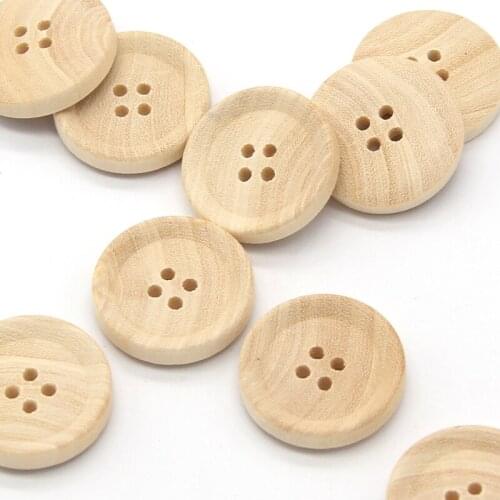 23mm Natural Color Wood Sewing Coat Buttons For Clothing Jacket Sweaters Decorative Wood Big DIY Crafts Accessories Wholesale