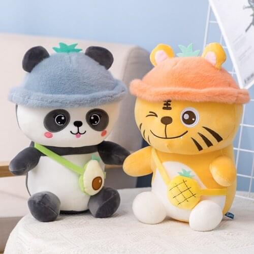 25/35/50CM Stuffed Animal Pillow Lovely Panda Tiger Pig Plush Toys Kawaii Dolls for Children Girls Birthday Christmas Gifts