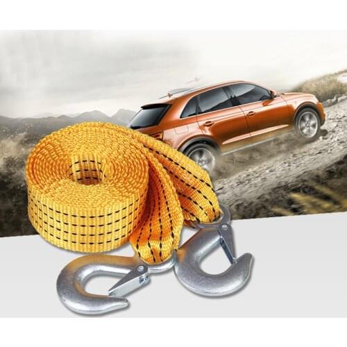 3Ton 4m Car Towing Rope Tow Cable Strap Towing Pull Rope with Hooks For Automobile Outdoor emergency for Volvo S40 S60 S80 XC60