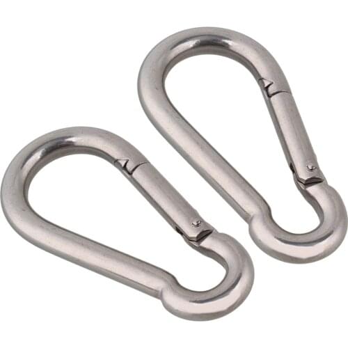 5pcs/lot 304 Stainless Steel Multifunctional 100mm Carabiner Clip Heavy Duty M10 Snap Hook, Holds Up to 440lb/200kg (Max)