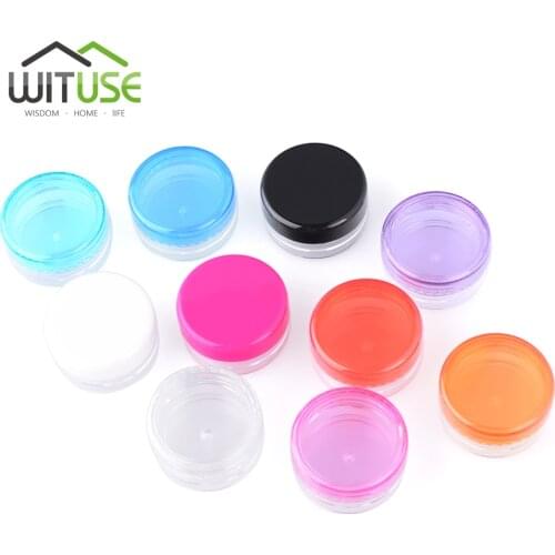 50Pcs Cosmetic Empty Jars Pot Box Nail storage container Cosmetic Bead Storage Makeup Cream Plastic Round Refillable Bottles