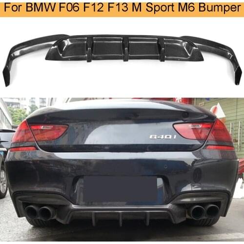 6 Series Carbon Fiber Rear Diffuser Lip for BMW F06 F12 F13 M6 M Sport Bumper 2012 - 2016 Convertible 640i 650i