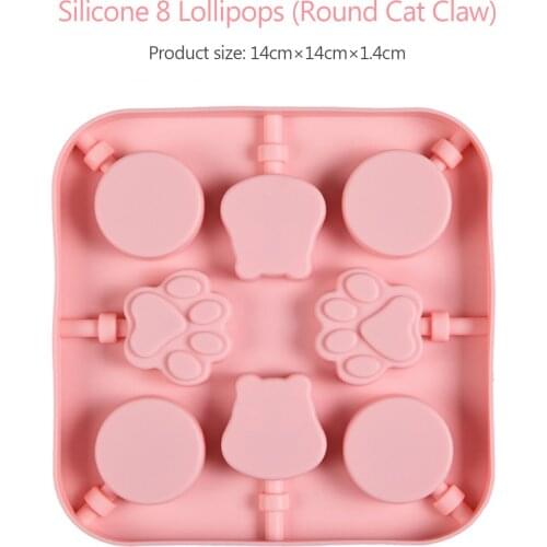 8 Hole 3d Cats Claw Shaped Silicone Lollipop Mold Diy Chocolate Candy Form Baking Mold Pastry Baking Tray Cake Decoration Tool