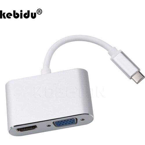 Kebidu USB C VGA Adapter Type C to HDMI-compatible 4K for Thunderbolt 3 for Samsung Galaxy S10/S9/S8 Huawei Mate 20/P30 Pro