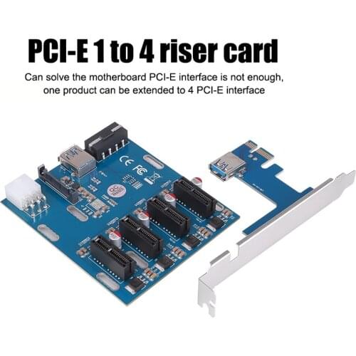 Kebidumei Mini ITX to External 4 PCI-E Slot Adapter PCI-E 1 to 4 PCI-E Express Slots Riser Card PCI-E Port Multiplier Card