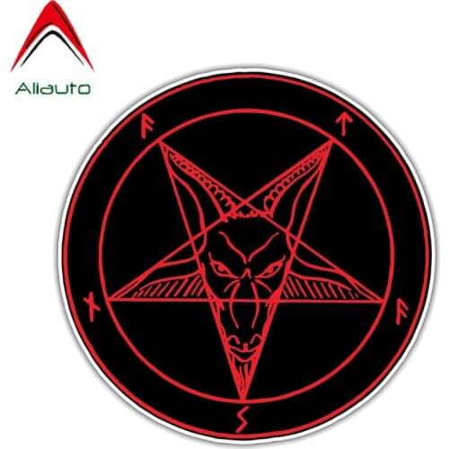 Aliauto Funny Car Stickers and Decals Satan Devil Demon Evil Hell Accessories Funny for Volkswagen Polo Golf PVC 11cm