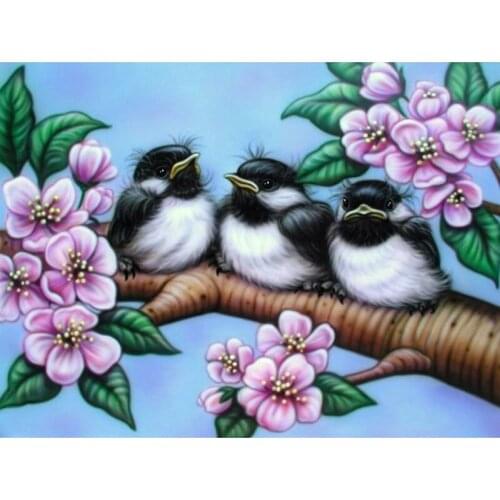 5D Diamond Embroidery bird sparrow DIY Diamond Painting Cross-Stitch Flowers 3D Diamond Mosaic Rhinestones Home decoration G403