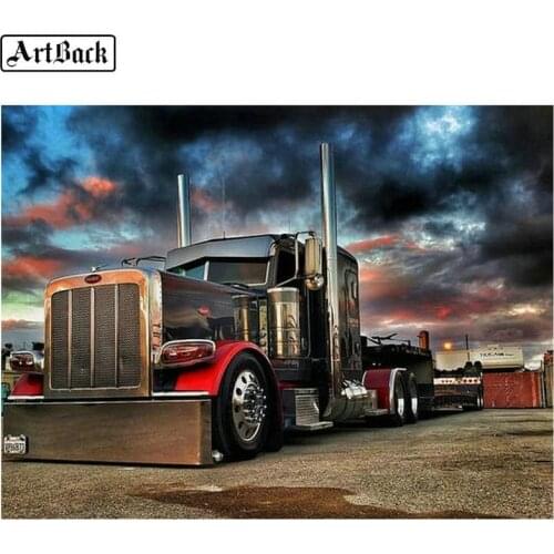 ARTBACK 5d diamond painting truck picture landscape home decoration full square diamond mosaic kit diamond embroidery sticker