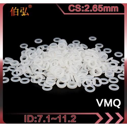 White Silicon Ring 10PCS/lot Silicone/VMQ O-Ring CS2.65mm ID7.1/7.5/8/8.5/9/9.5/10/10.6/11.2mm Rubber O ring Seal Gaskets Washer