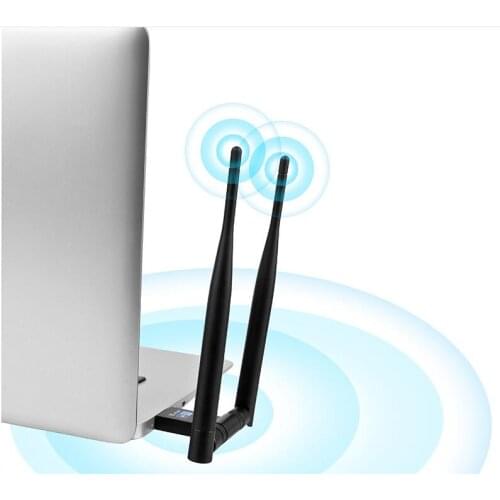 1200Mbps Wireless USB Wifi Adapter Network Card USB3.0 Dual Band 2.4G&5.8G Wifi Receiver Adapter for PC With 2Pcs Antennas