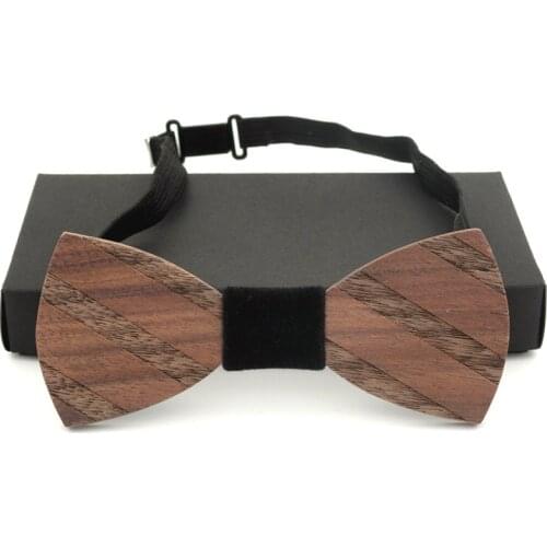 Wood bowtie Handmade Vintage Wooden Bow Tie Striped Wood Bow Tie Men Fashion Wedding Party Butterfly Bow Ties Men Accessories