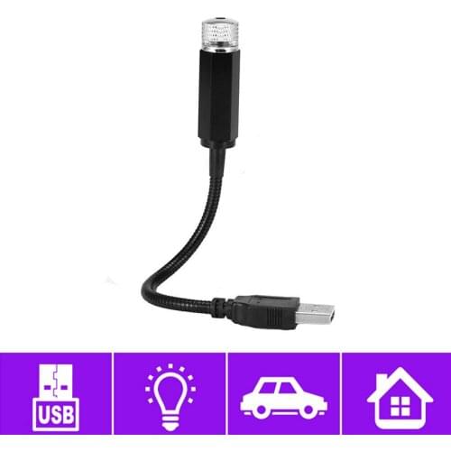 For Car Home Decor Light 1pc Portable Automobile LED Atmosphere Lamp Durable USB Jack 360 Degree Rotation Night Lights Mayitr
