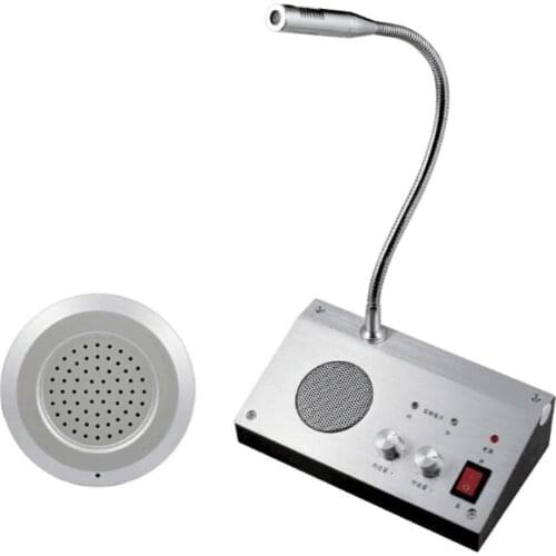 9908 Dual-Way Counter Interphone Audio Record Anti-interference Window Intercom System For Bank Hospital Bus Station