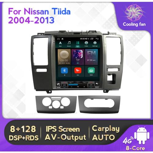 Tesla Style Screen Android 11 6+128G For Nissan Tiida C11 2004 - 2013 Car Radio Multimedia Video Player Navigation GPS 4G Lte