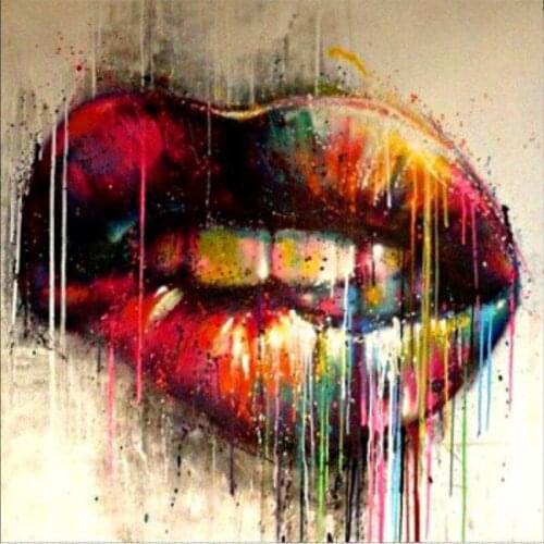 GLymg Hot Sale 5d Diamond Craft Painting Diy Diamond Embroidery Cross Stitch Kits Sexy Lips Mosaic Gift Wall Arts Decor