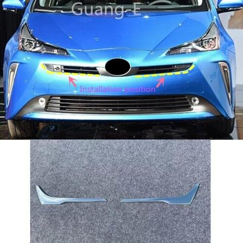 Hot Sale Car Abs Chrome Front Body Cover Engine Machine Grille Hood Stick Lid Trim 2pcs For Toyota Prius 2019 2020