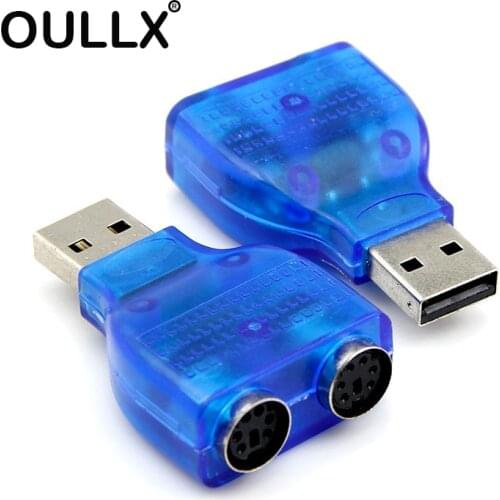 OULLX USB Male to Dual PS2 Female Cable Adapter Converter USB to Two PS2 Use For Keyboard Mouse
