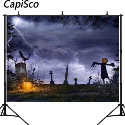 Capisco Halloween Theme night Headstone Photography backgrounds scarecrow terrorist Photo backdrops for Children Photo Studio