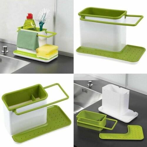 Kitchen Sponge Drainage Rack Multi-function Dishes From The Drain Slot Storage Rack Tableware Towel Rack Kitchen Cleaning