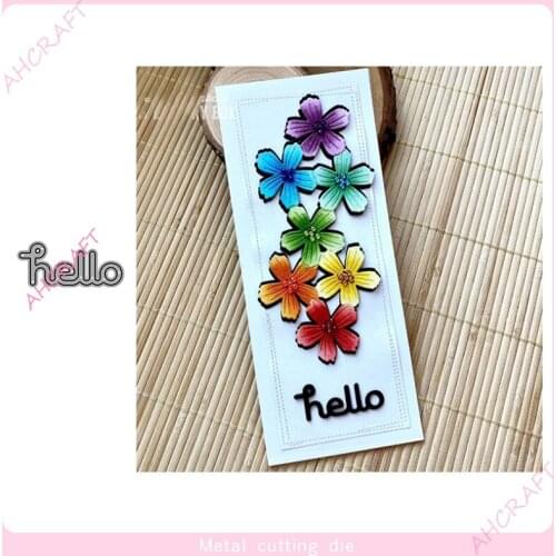 Hello Words Metal Cutting Dies for DIY Scrapbooking Photo Album Decorative Embossing Paper Card Crafts Die 2021
