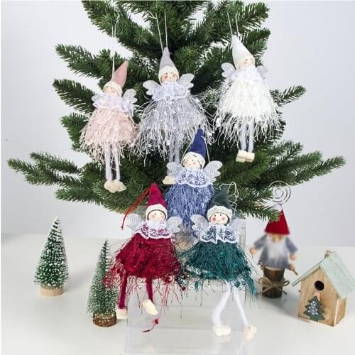 Christmas Cute Wool Angel Doll Pendant Xmas Tree Ornaments Christmas Decoration for Home Natal Noel Deco New Year 2020 Kids Gift