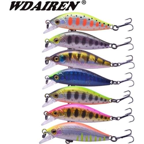 7Pcs/lot Hard Bait kit 50mm 3.2g Floating Minnow Fishing Lure Wobbler Bass Pike Artificial Lures Fishing Tackle Pesca baits set