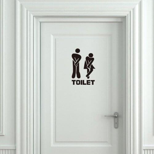 Creative Funny Toilet Wall/Door Sticker Bathroom Decoration Vinyl Home Decor Decals Waterproof Poster Wall Stickers Kawaii