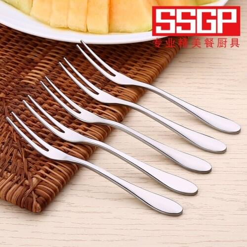 Stainless Steel Fruit Cake Dessert Fork Silver Salad Fork Tableware Dinnerware Food Picks