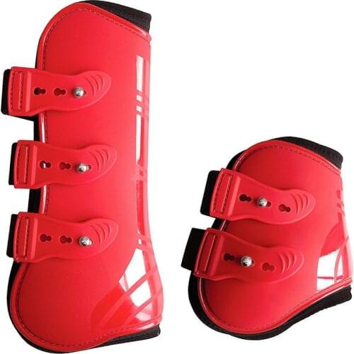 New Obstacle Jumping Horse Boots Adjustable Tightness Elastic Band Horse Leggings Professional Competition PU Horse Tendon Boots