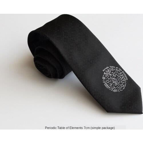 New Creative Chemical Periodic Table Black Embroidery NeckTie Cool Literature and Art Male and Female Students Couple Tie Gifts