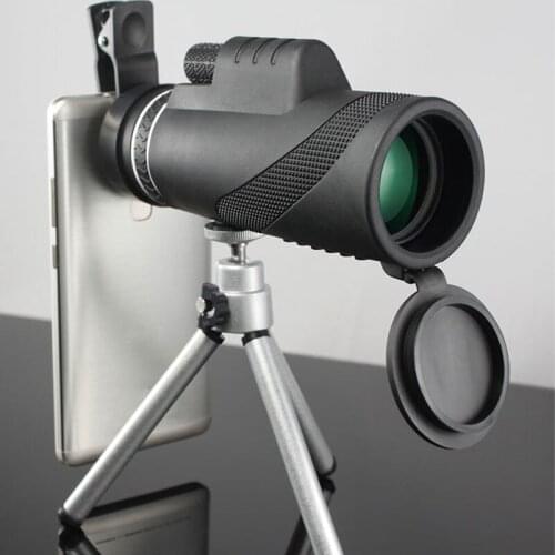 40x60 single pass telescope with stand Clear vision Monocular Ultra Wide Angle BAK4