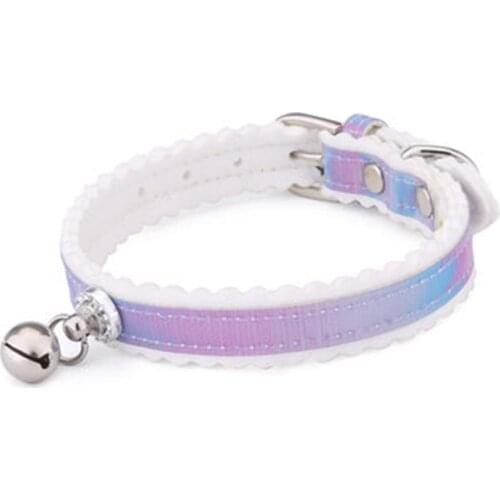 Adjustable Pet Neck Collar 25-32cm Gradient Cat Bell Dog Belt Pet Accessories