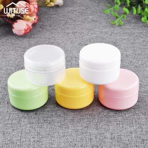 1pc 20g 50g 100g Empty Makeup Jar Pot Refillable Sample Bottles Travel Face Cream Lotion Cosmetic Container White Pink Green