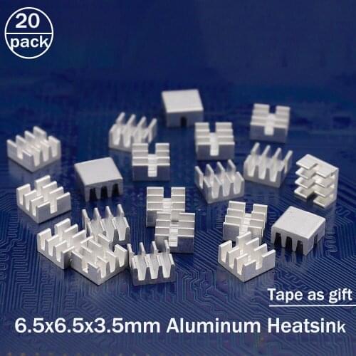 20Pcs/pack New product Mos Aluminum RHS-01 heat sink 6.5x6.5x3.5mm For heatsink radiator chipset memory cooler
